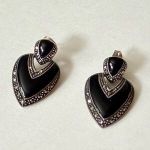 Elegant Black and Silver Earrings